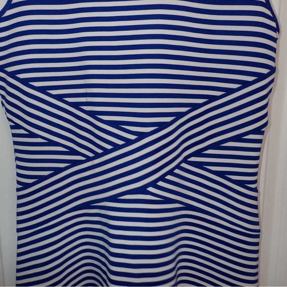 Trulli Women’s Blue and White Stretchy A-line Dress size L - Picture 3 of 5